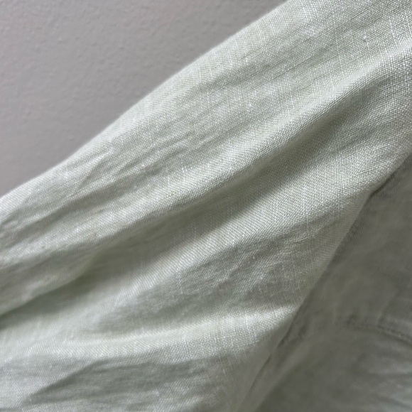 Women's large light green Sigrid Olsen 100:/: linen tunic button down shirt - Picture 12 of 13